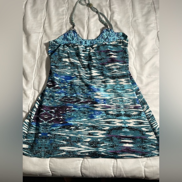 Wet Seal Blue Green Sequin Halter Dress - Picture 7 of 9